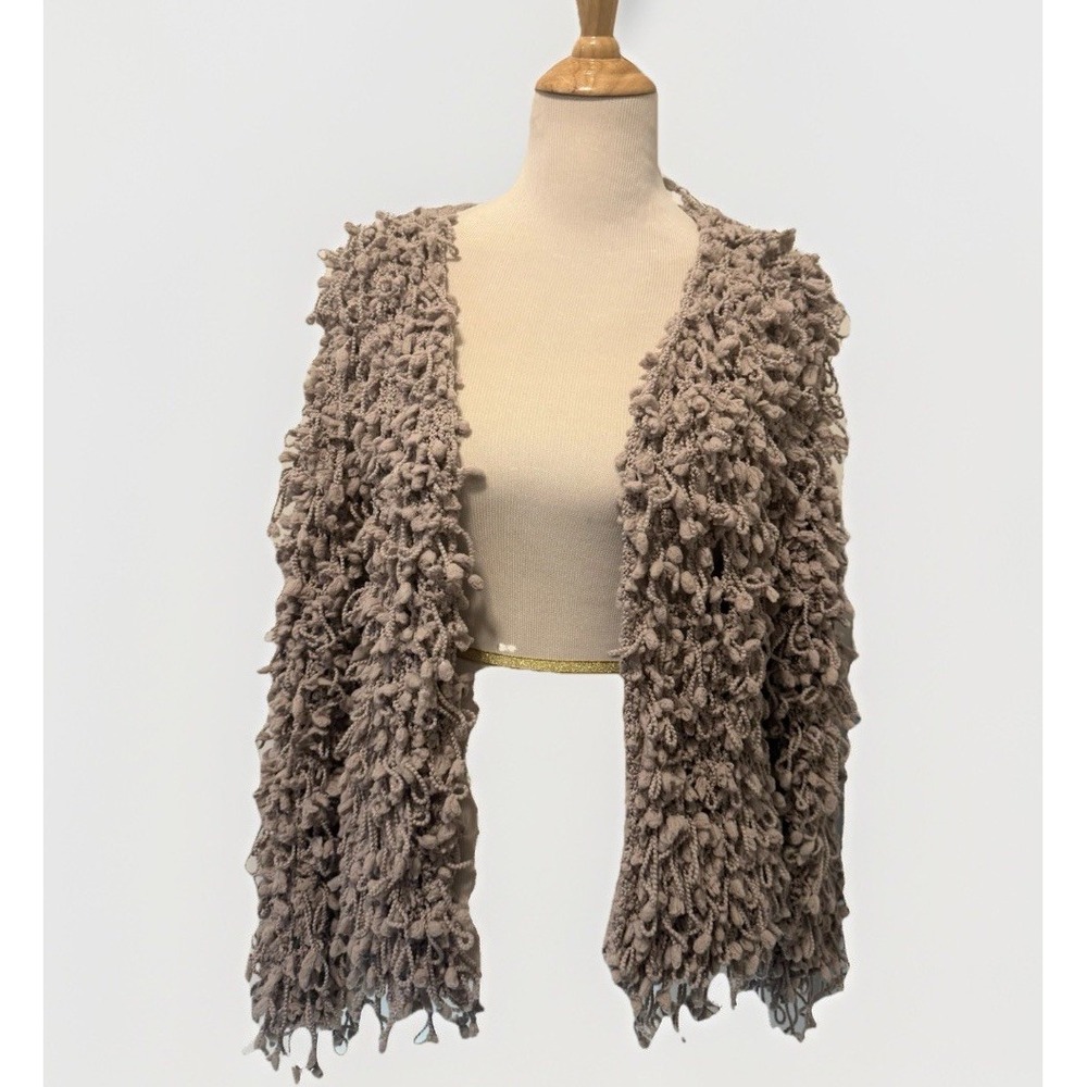 Taupe Regina Fringe Cardigan by Fashion Nova size M/L Sweet Genesis‎